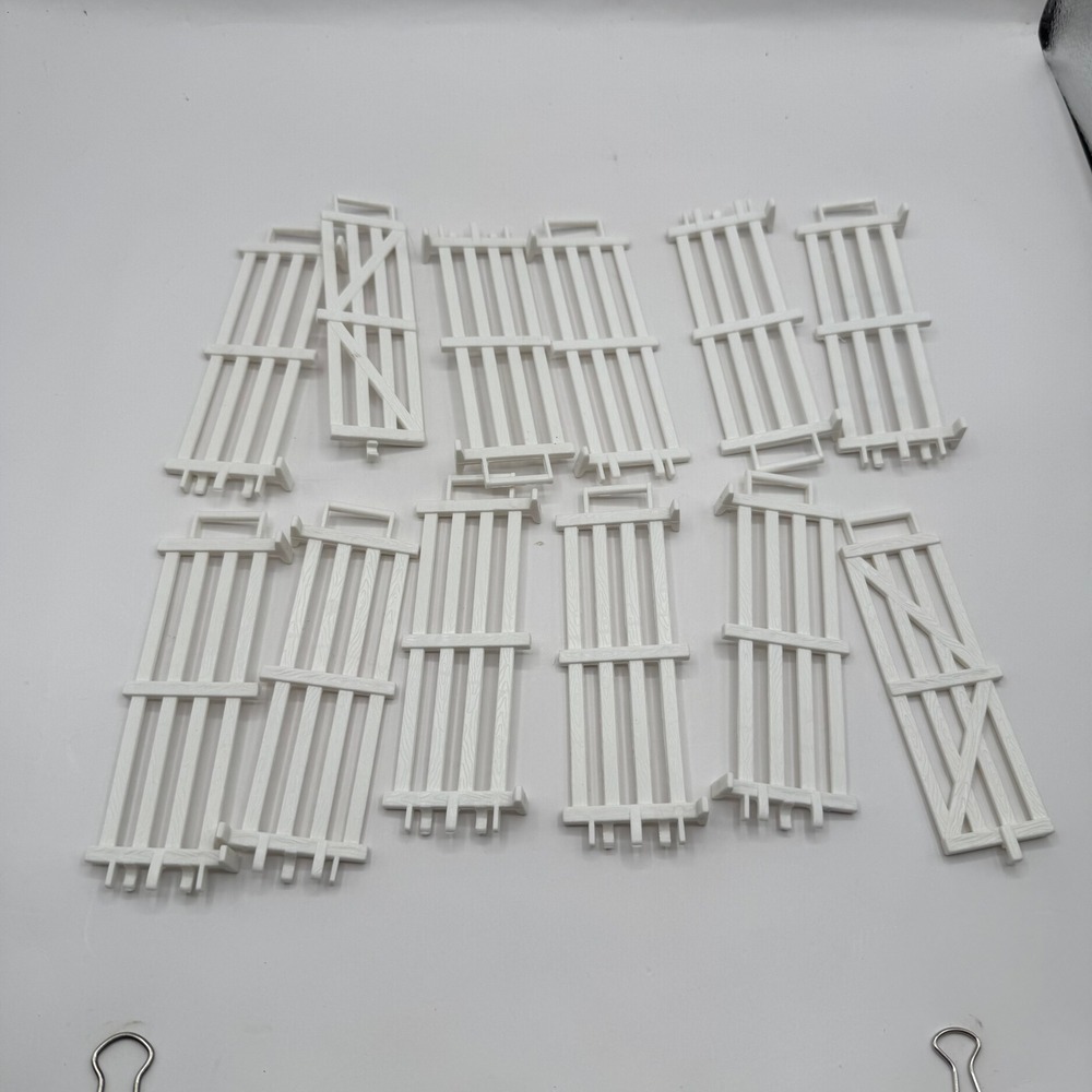 Toy Fence White Vintage Farm Gate 12pc Lot Animals